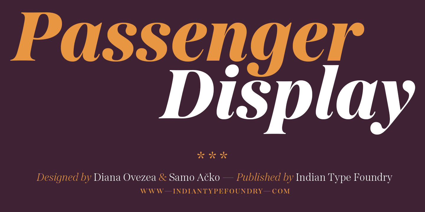 Passenger Display Font